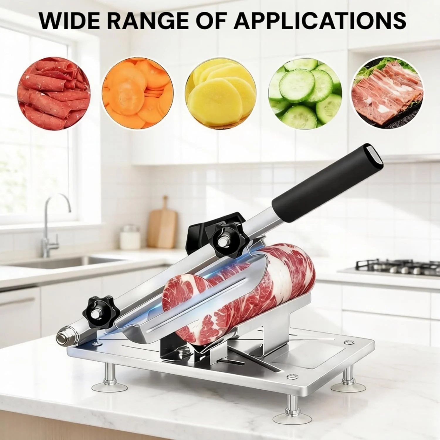 New Manual Meat Slicer & Cutter – Effortless Precision Slicing for Deli, Frozen Meat, and Veggies S1311 MM041 - Image 4