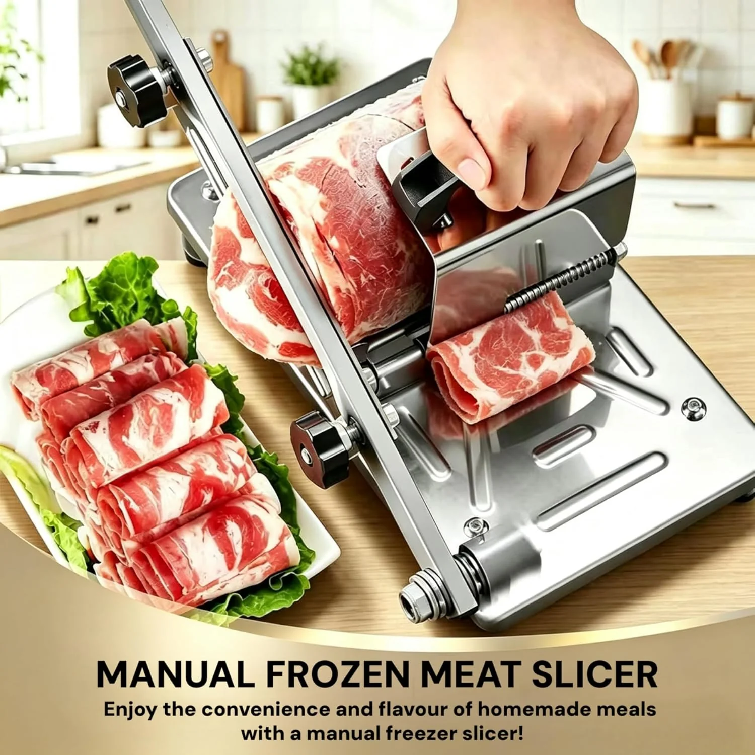New Manual Meat Slicer & Cutter – Effortless Precision Slicing for Deli, Frozen Meat, and Veggies S1311 MM041 - Image 6