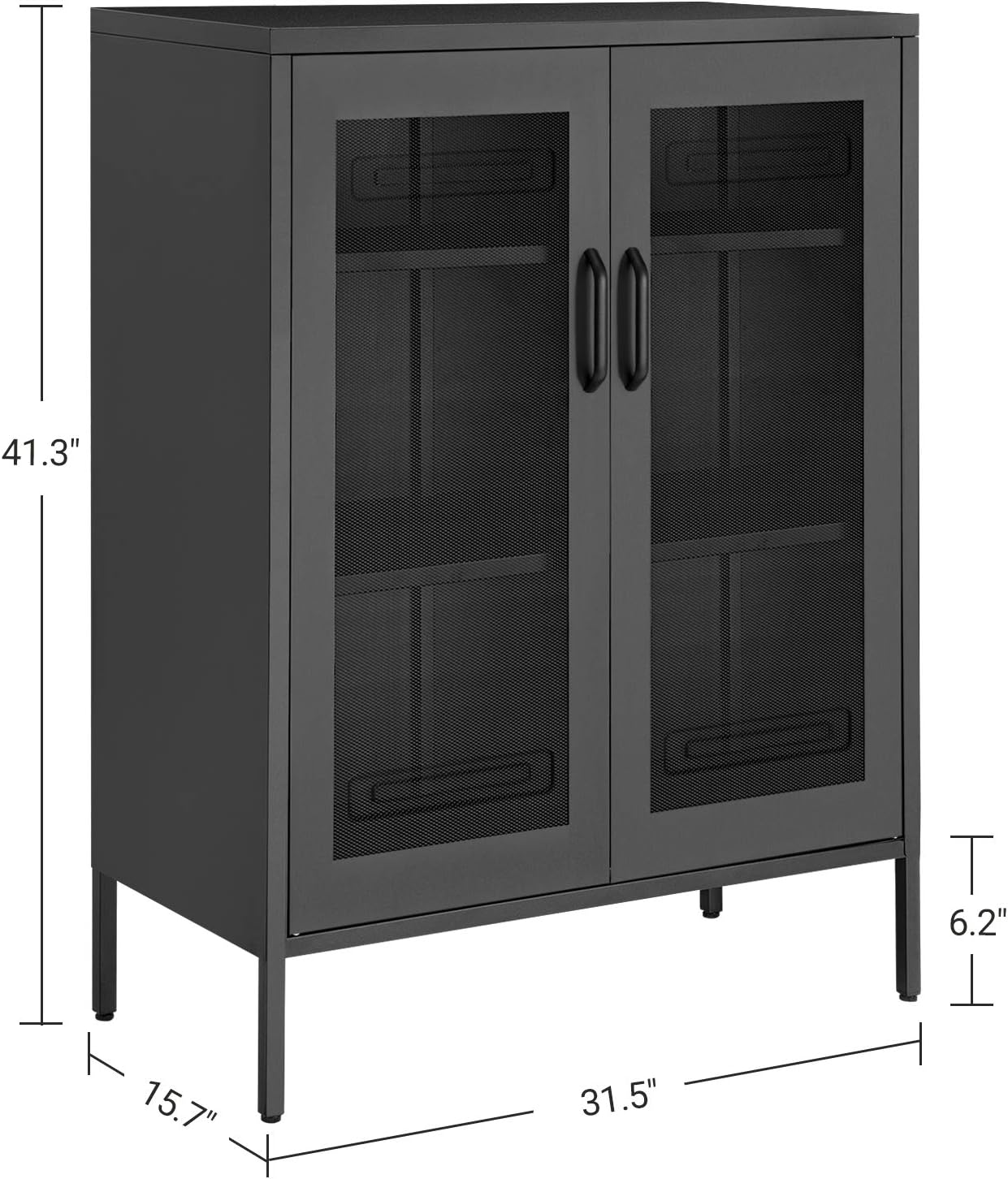 NEW Metal Storage Cabinet with 3-Tier Mesh Doors OMC002B01 - Image 4