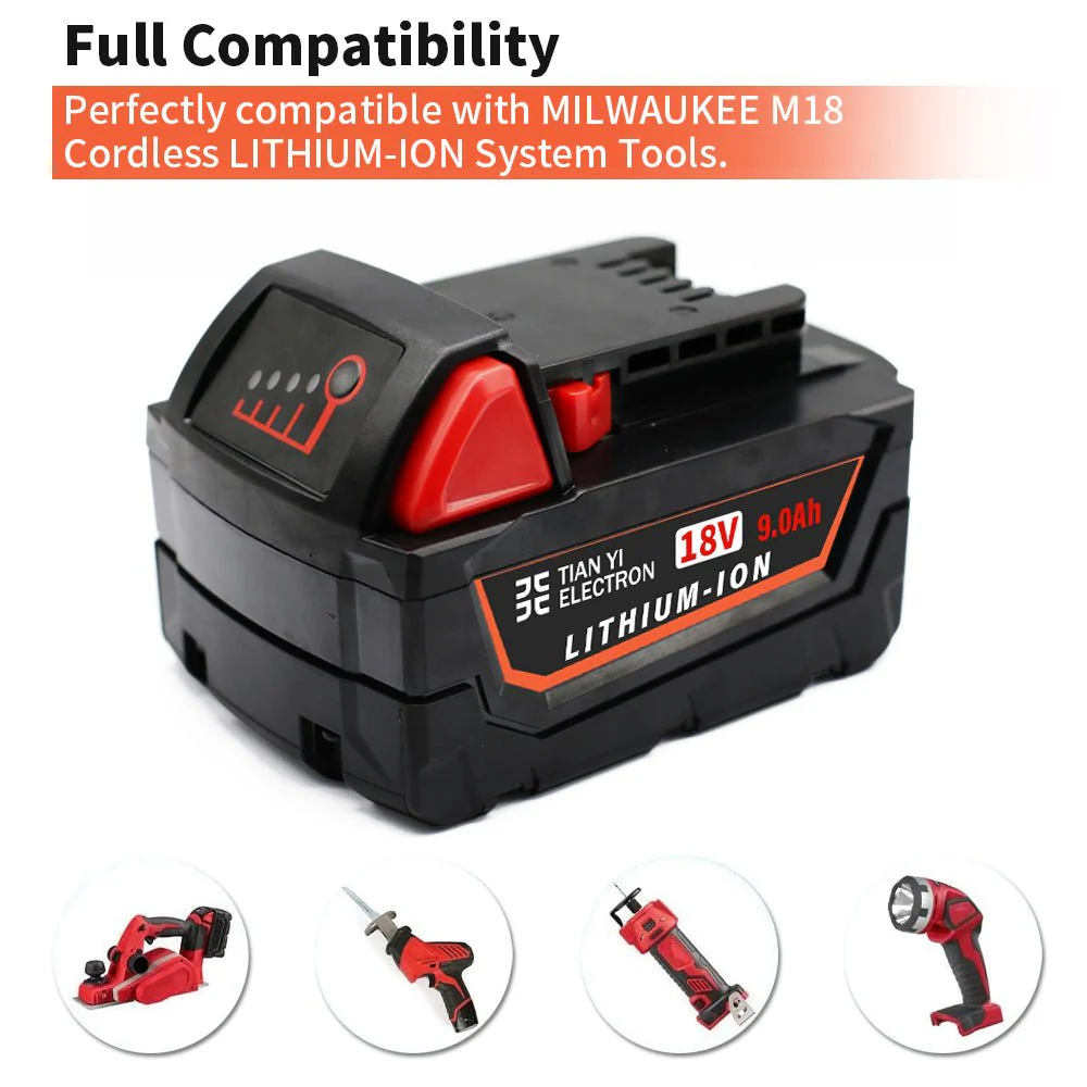 New Milwaukee M18 Battery Replacement – High Capacity Power Tool Battery - Image 3