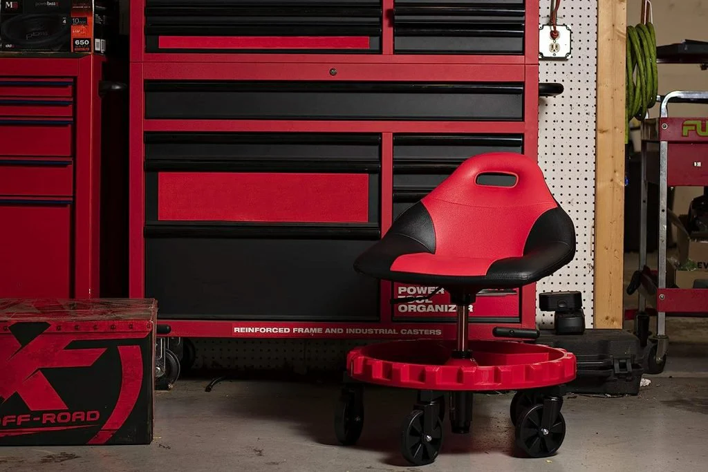 New Mobile Rolling Gear Seat & Equipment Tray – Heavy-Duty Mechanic Stool with Tool Storage 710736 - Image 4