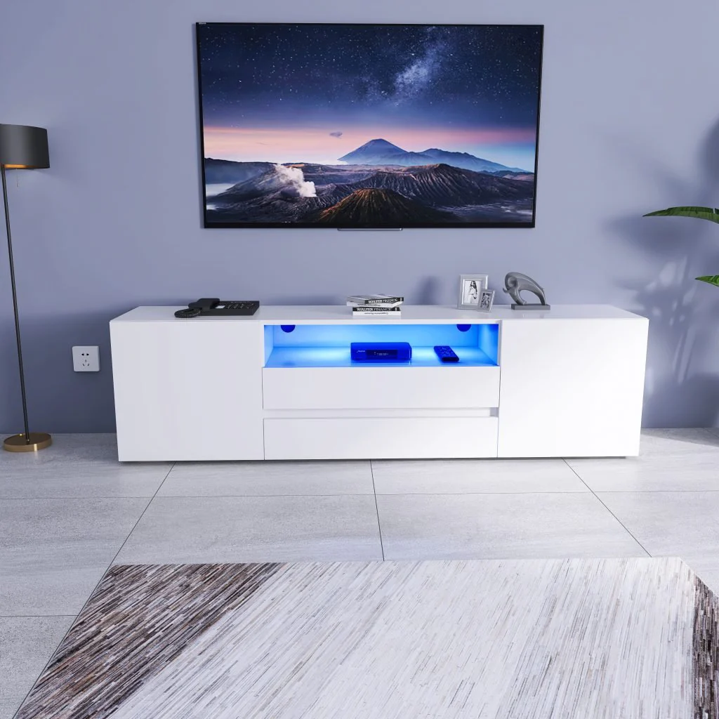 New Modern High Gloss LED TV Stand Cabinet – Sleek & Stylish Entertainment Unit