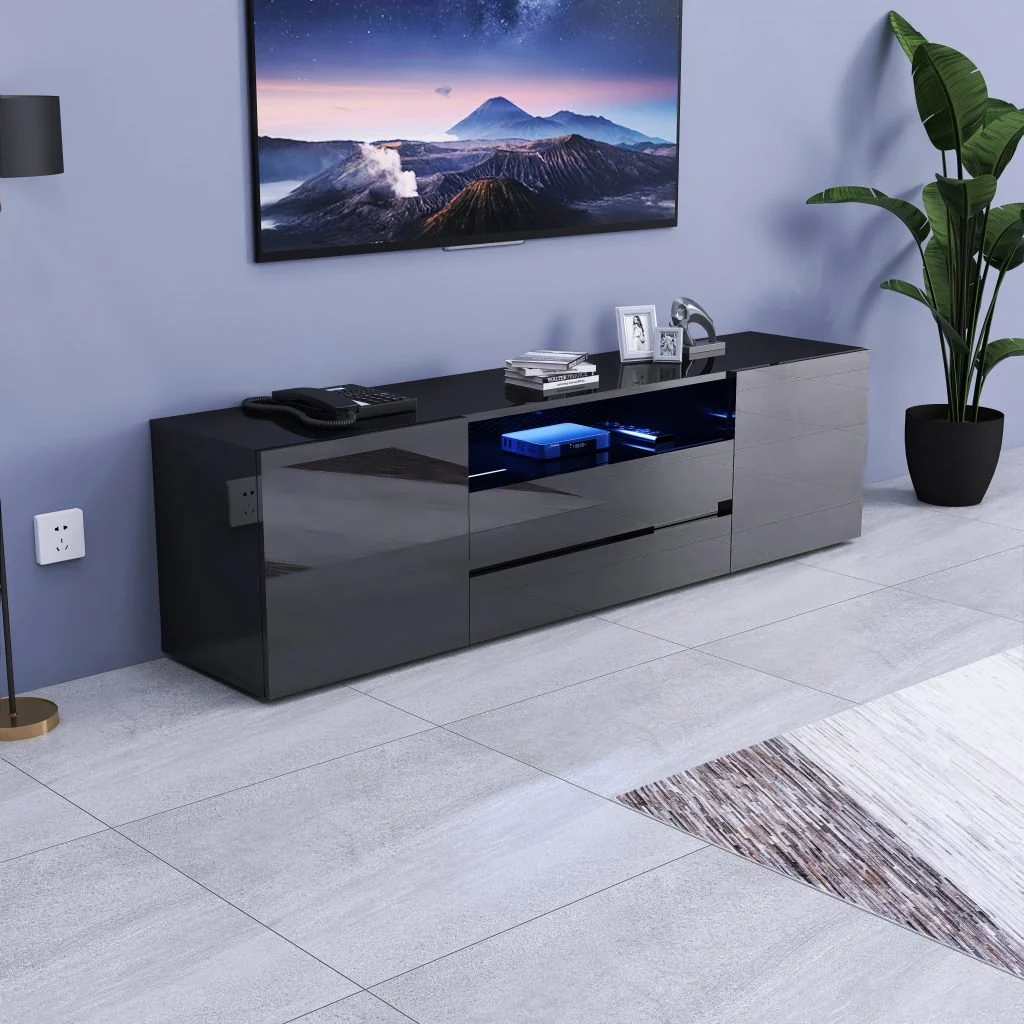 New Modern High Gloss LED TV Stand Cabinet – Sleek & Stylish Entertainment Unit - Image 4