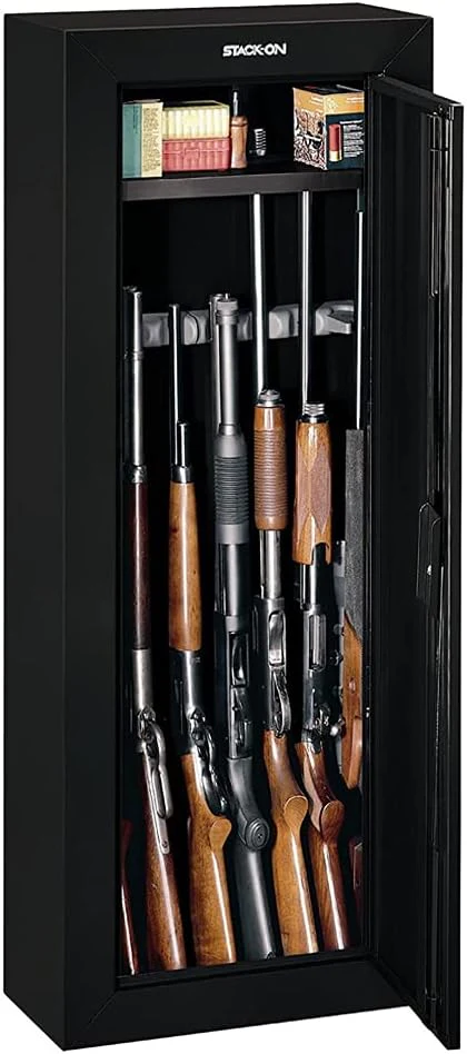 New Modular Steel Gun Safe – 11-Gun Key Lock Cabinet 1.2mm Steel Construction, Black Finish 55" Tall D552110