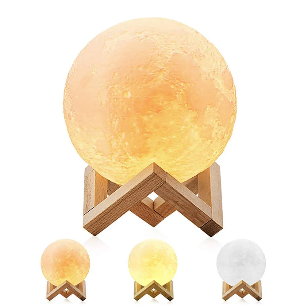 3D Moon Lamp Night Light 15 cm – LED Touch Control, 3 Color Settings, USB Rechargeable MG15C