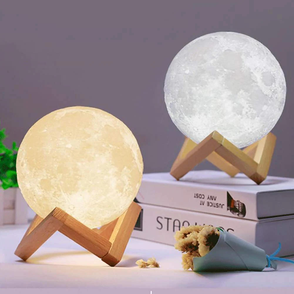 3D Moon Lamp Night Light 15 cm – LED Touch Control, 3 Color Settings, USB Rechargeable MG15C - Image 3