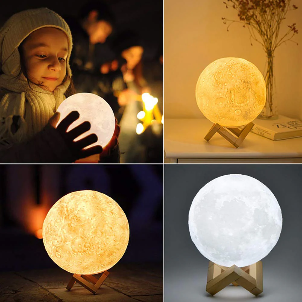 3D Moon Lamp Night Light 15 cm – LED Touch Control, 3 Color Settings, USB Rechargeable MG15C - Image 6