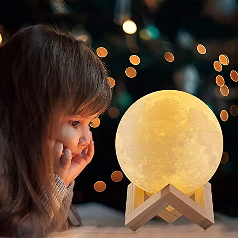 3D Moon Lamp Night Light 15 cm – LED Touch Control, 3 Color Settings, USB Rechargeable MG15C - Image 7