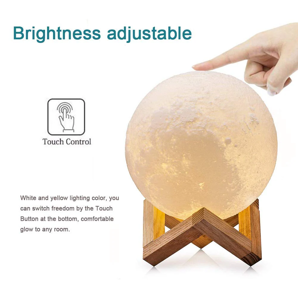 3D Moon Lamp Night Light 15 cm – LED Touch Control, 3 Color Settings, USB Rechargeable MG15C - Image 8