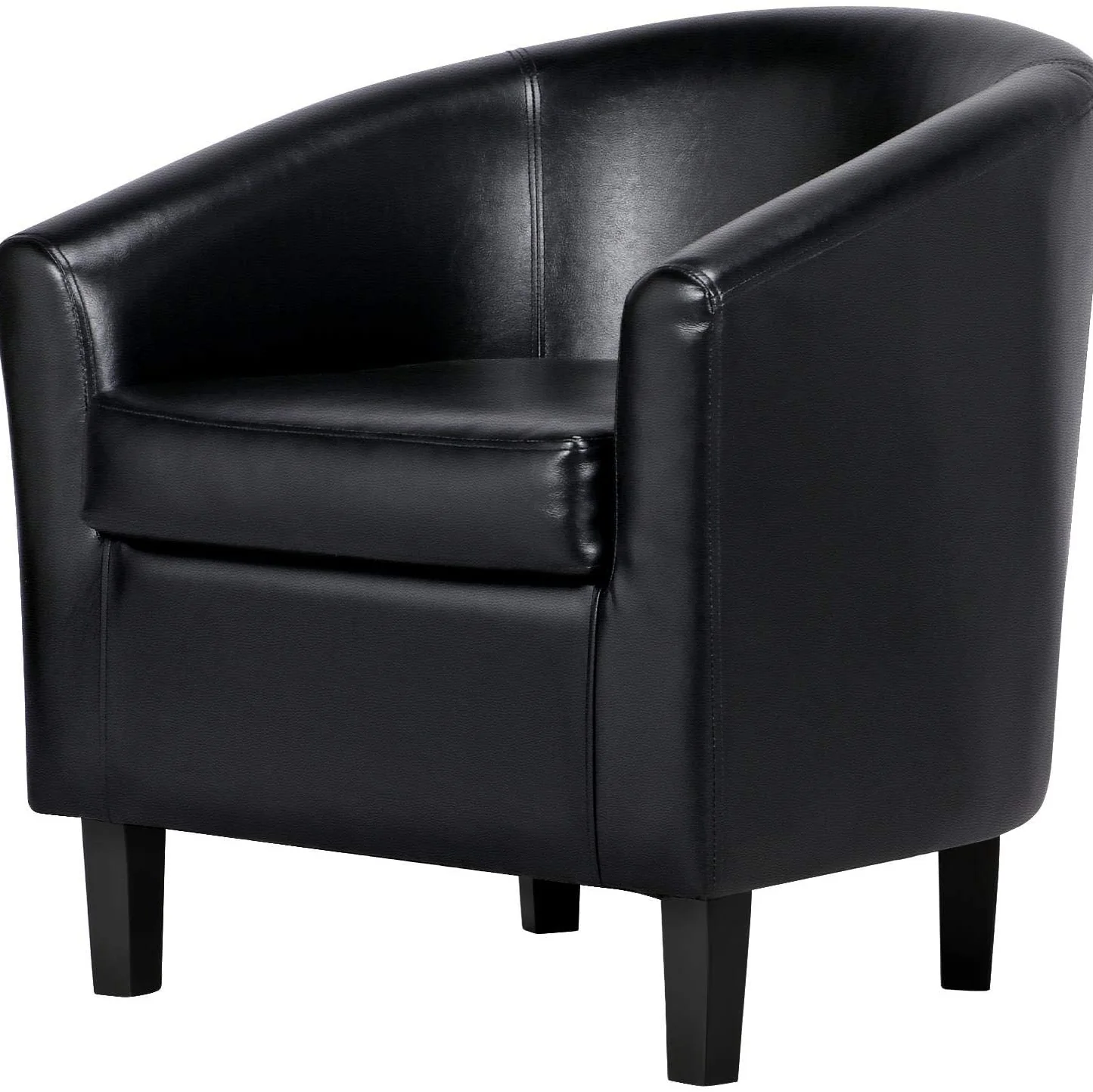 New Office Modern Style Tub Chair – Faux Leather Accent Chair in Black or Brown - Image 2