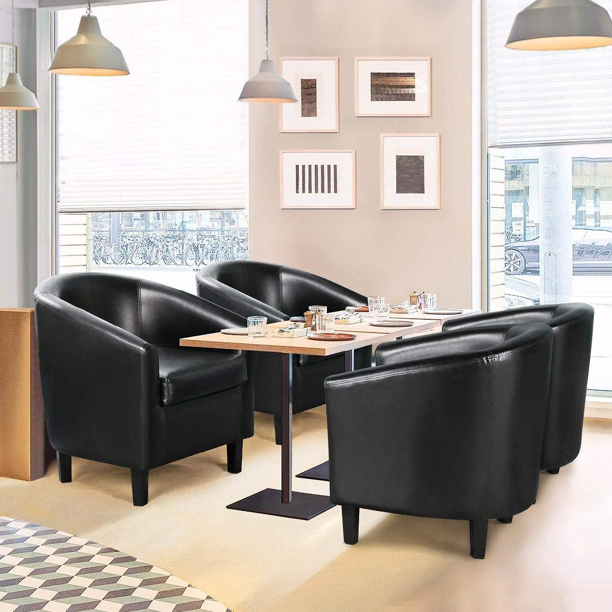 New Office Modern Style Tub Chair – Faux Leather Accent Chair in Black or Brown - Image 6