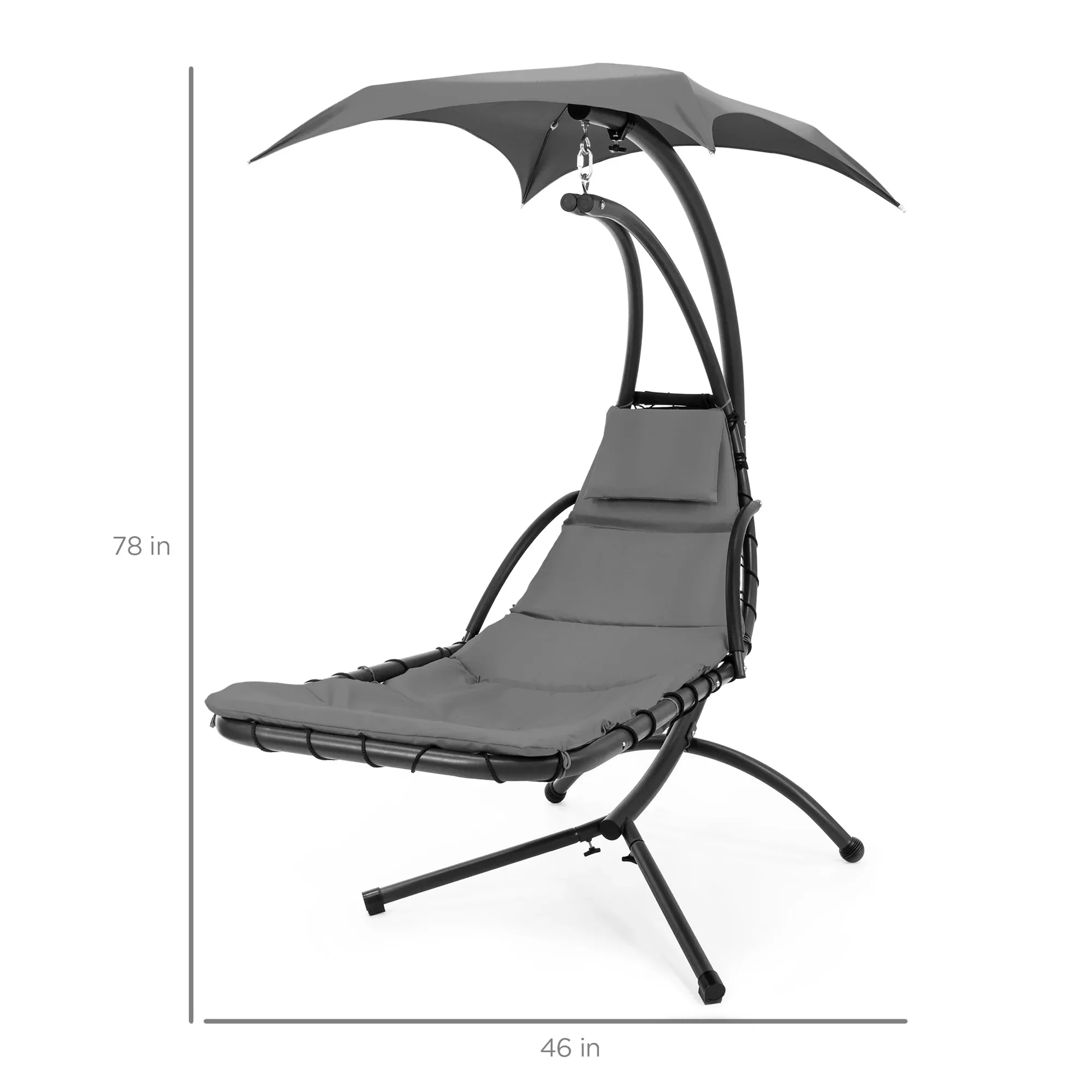 New Outdoor Hanging Helicopter Lounge Chair with Sun Canopy – Multiple Colors Available - Image 2