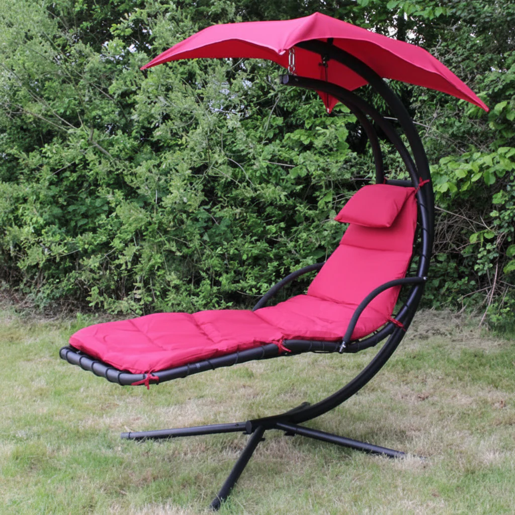 New Outdoor Hanging Helicopter Lounge Chair with Sun Canopy – Multiple Colors Available - Image 4