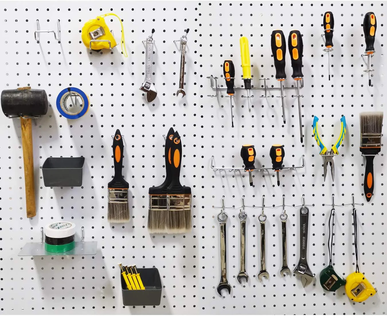 140-Piece Pegboard Hook & Bin Organizer Set – Plastic Storage Bins, Steel Peg Hooks, Peg Locks & Holders (Fits 1/8” & 1/4” Pegboards) S1128