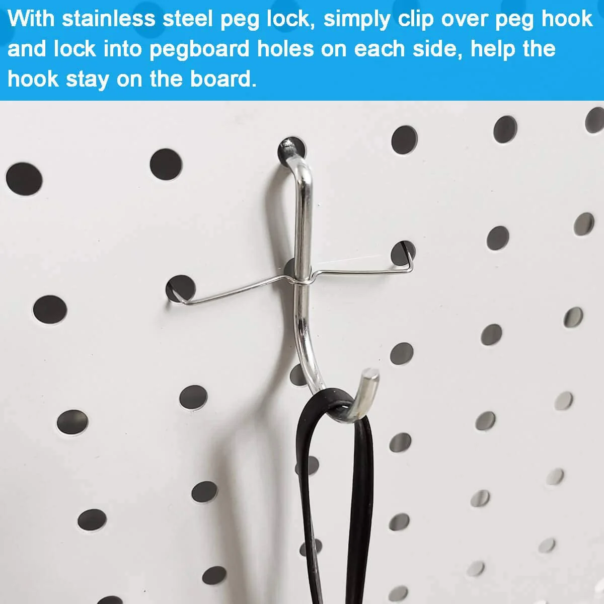 140-Piece Pegboard Hook & Bin Organizer Set – Plastic Storage Bins, Steel Peg Hooks, Peg Locks & Holders (Fits 1/8” & 1/4” Pegboards) S1128 - Image 3