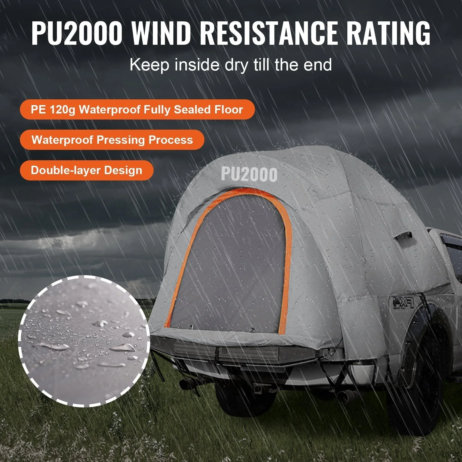 New Pickup Truck Tent with Rain Layer & Carry Bag – Available in 65"x65"x67" and 79"x65"x67" - Image 8