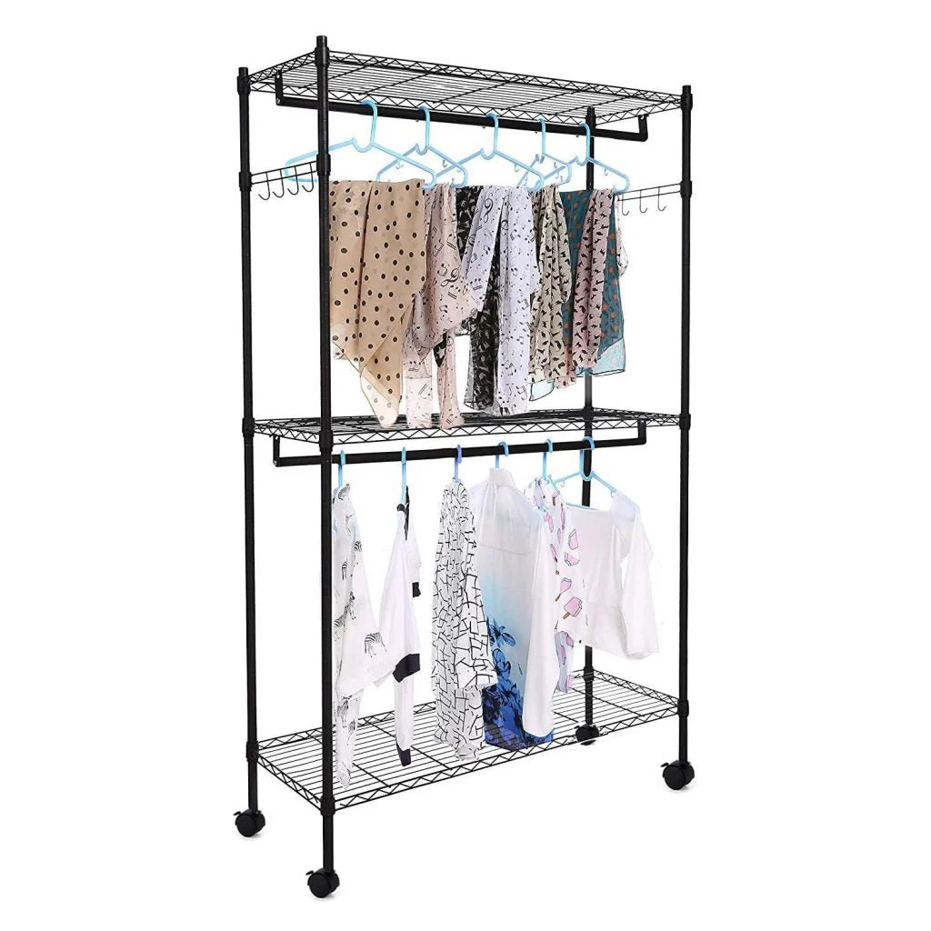 NEW Portable Closet Organizer Garment Rack with Hanging Shelf – Adjustable Clothes Hanger Storage 7251256 - Image 4