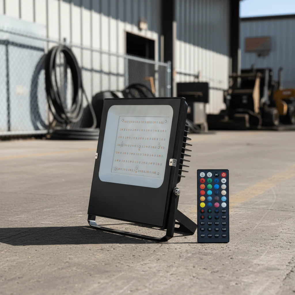 NEW RGB Remote Controlled LED Flood Light — 60W & 100W, 44-Key Remote, IP66 Waterproof