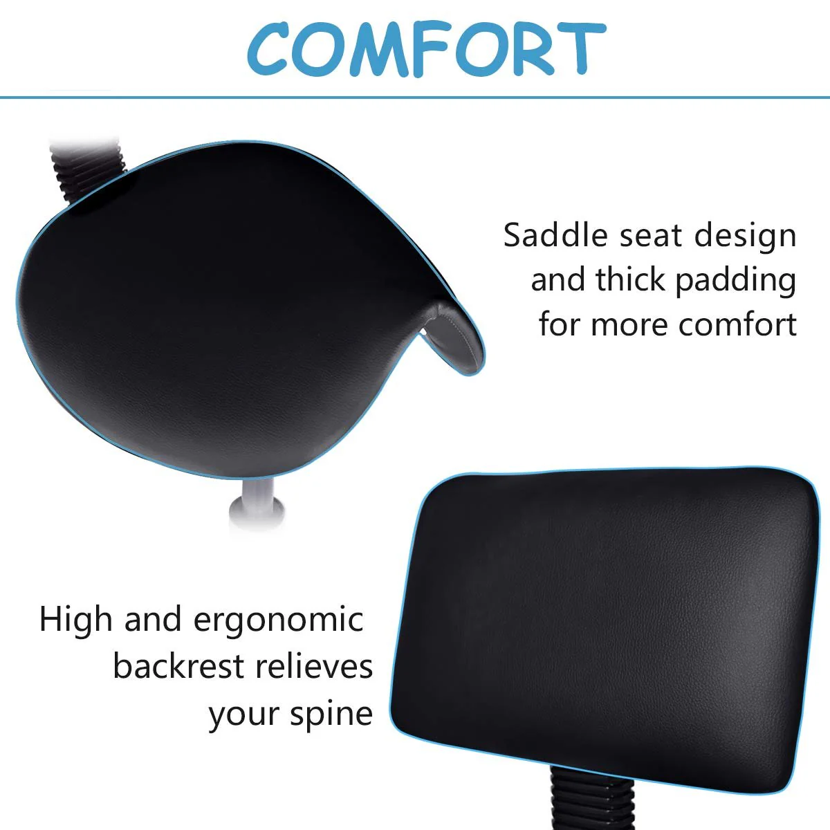 NEW Salon Saddle Adjustable Height Backrest Chair GR003 - Image 4