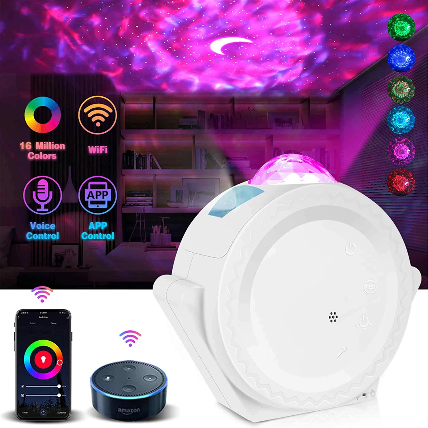 New Smart Star Projector Night Light – App & Alexa Controlled Galaxy Light for Bedroom & Kids S3059