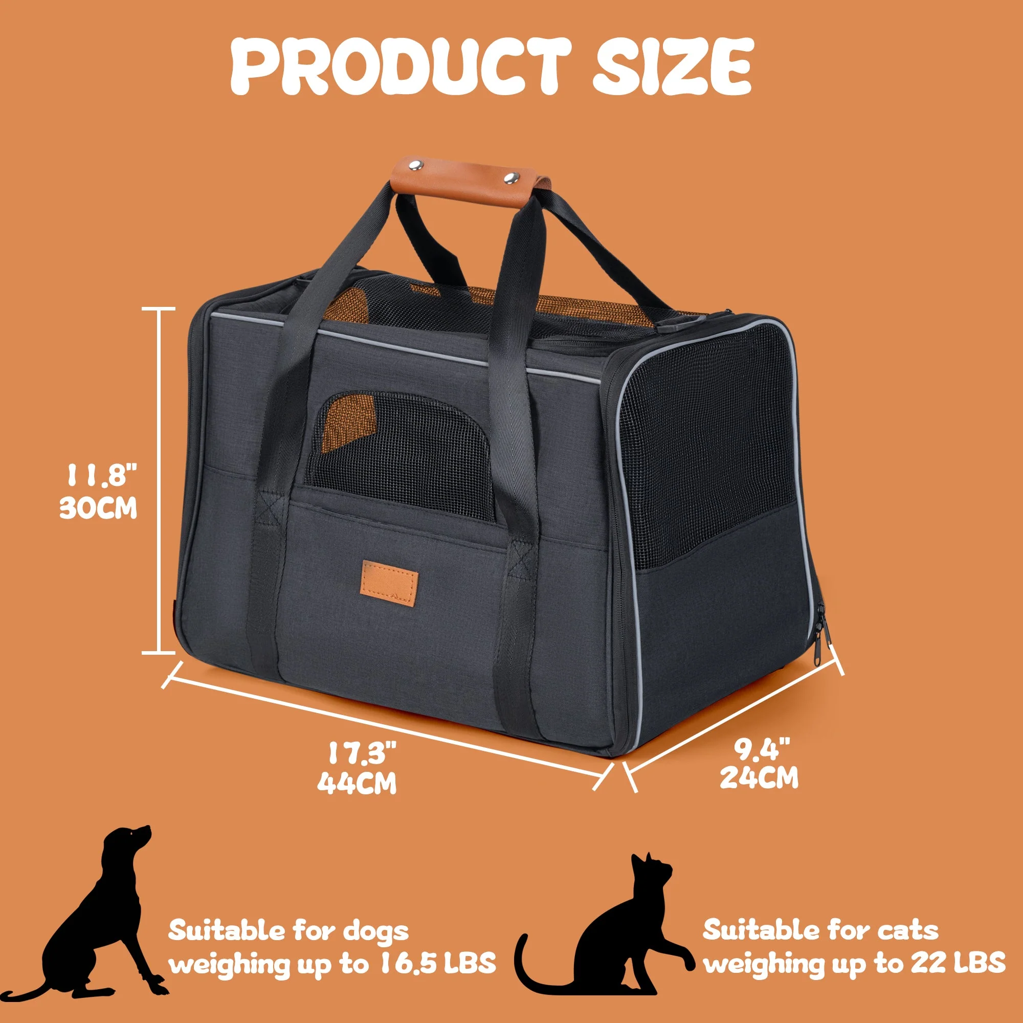 New Soft-Sided Pet Carrier For Dogs & Cats – Pet Travel Bag With Breathable Mesh, Removable Mat & Multiple Openings AMCB111 - Image 5