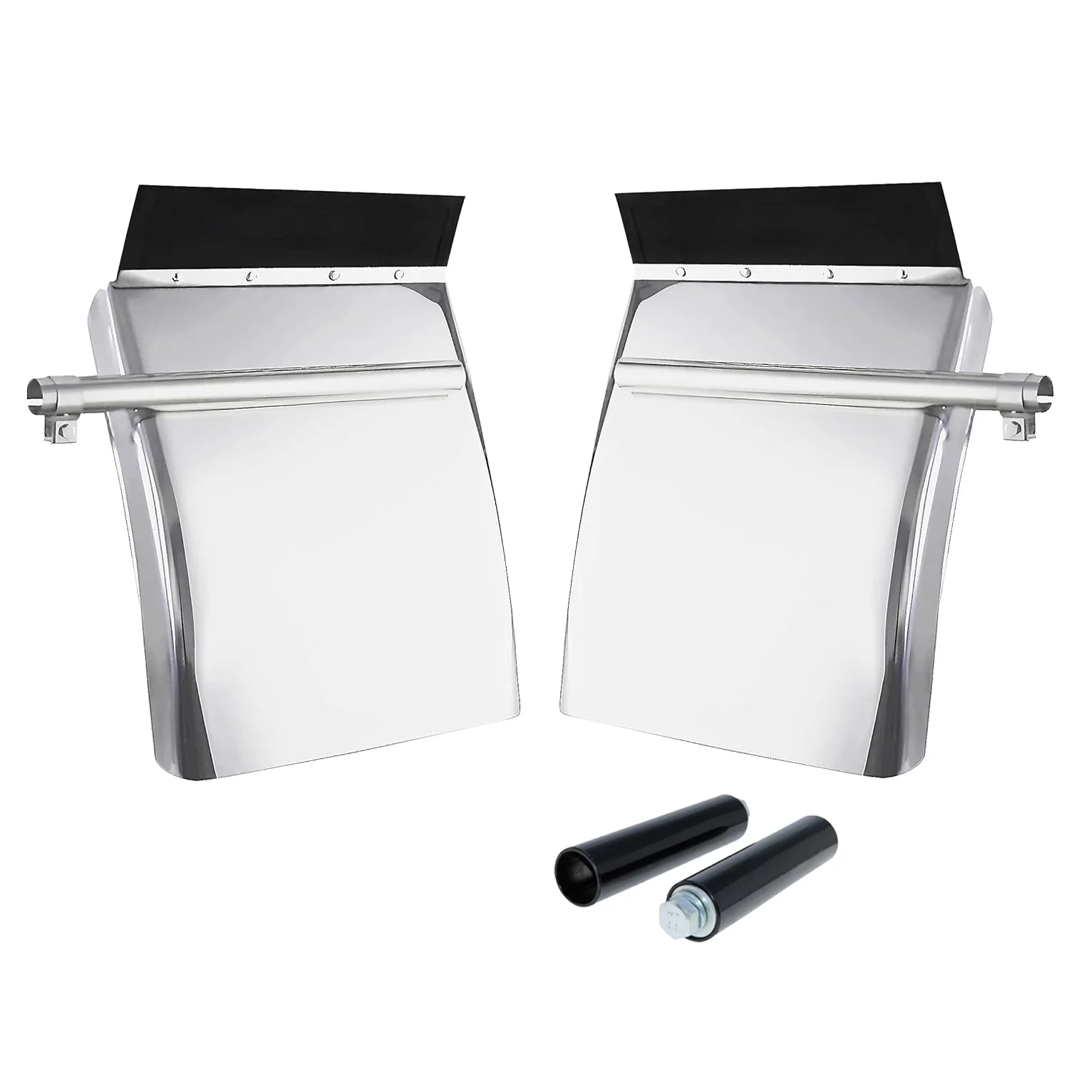 New Stainless Steel Quarter Fender Sets for Semi Trucks – 24"x27", Universal Fit, Polished Finish P250522