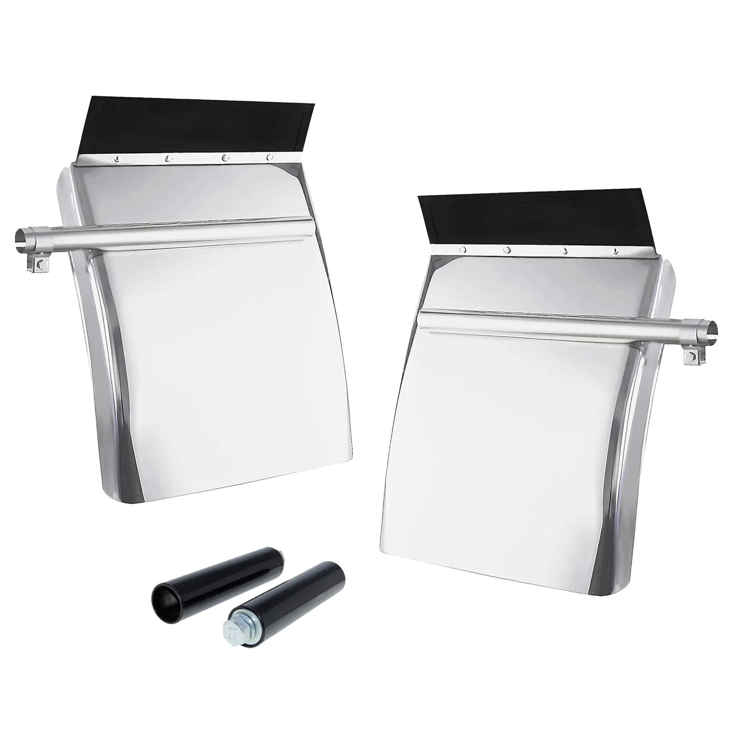 New Stainless Steel Quarter Fender Sets for Semi Trucks – 24"x27", Universal Fit, Polished Finish P250522 - Image 2