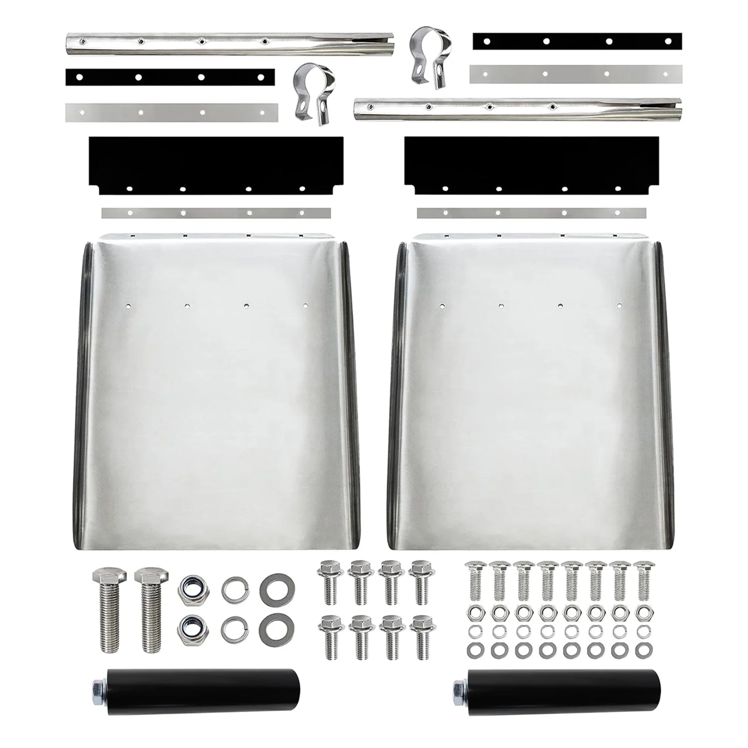 New Stainless Steel Quarter Fender Sets for Semi Trucks – 24"x27", Universal Fit, Polished Finish P250522 - Image 3