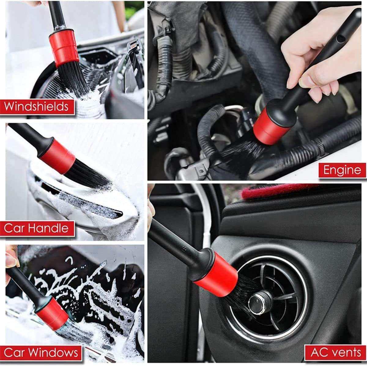 New Ultra Flexible Car Detailing Brush Set 5 PCS Car Care Cleaning Tools 5PCDB - Image 11