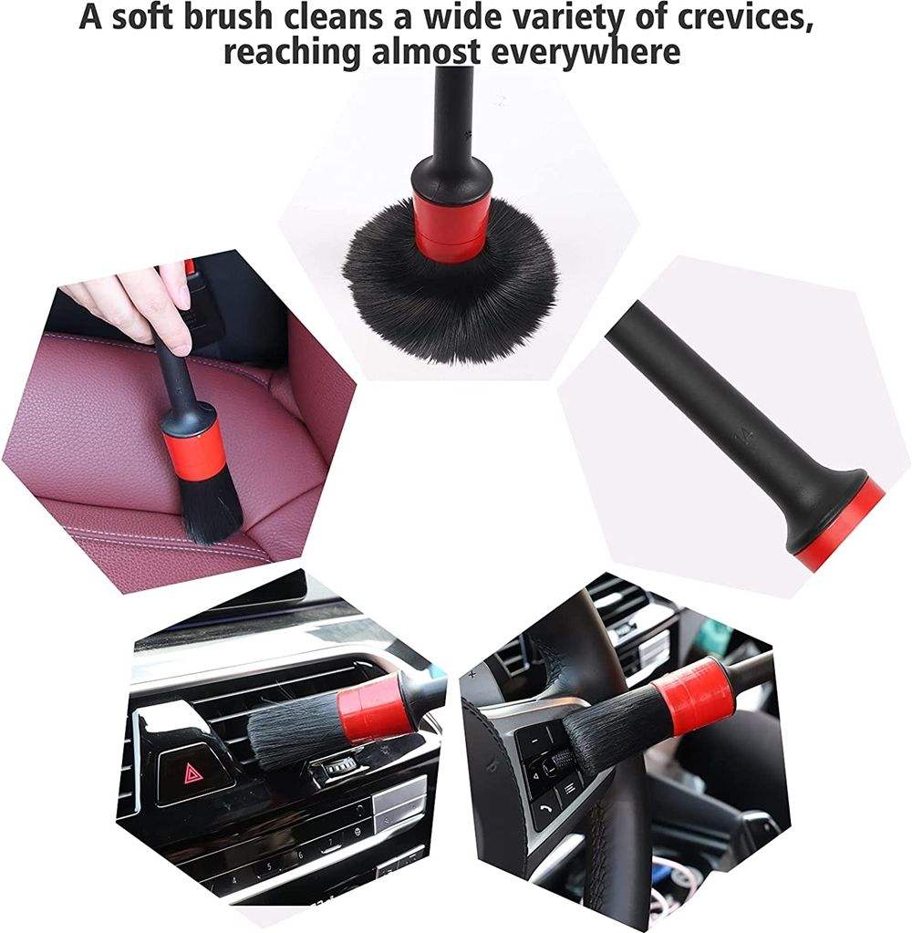 New Ultra Flexible Car Detailing Brush Set 5 PCS Car Care Cleaning Tools 5PCDB - Image 13
