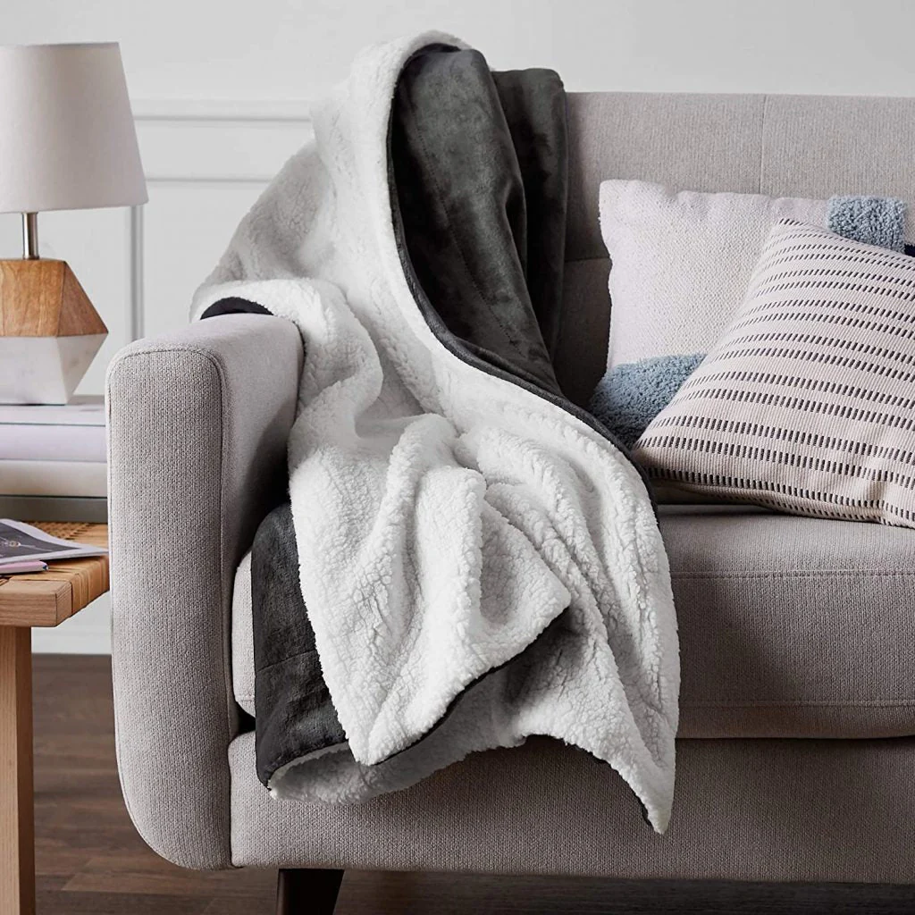 New Ultra Soft Micro Mink Sherpa Throw Blanket – Reversible, Warm & Cozy Fleece Throw for Couch or Bed 920CW
