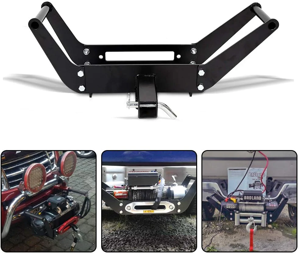 New Universal Folding Winch Mount Cradle – 2" Receiver, 8000-13000lb Capacity – Heavy-Duty Steel Frame S1014