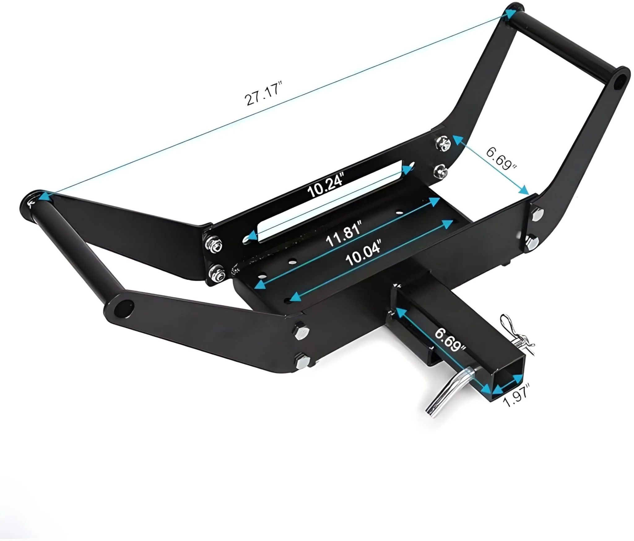 New Universal Folding Winch Mount Cradle – 2" Receiver, 8000-13000lb Capacity – Heavy-Duty Steel Frame S1014 - Image 4