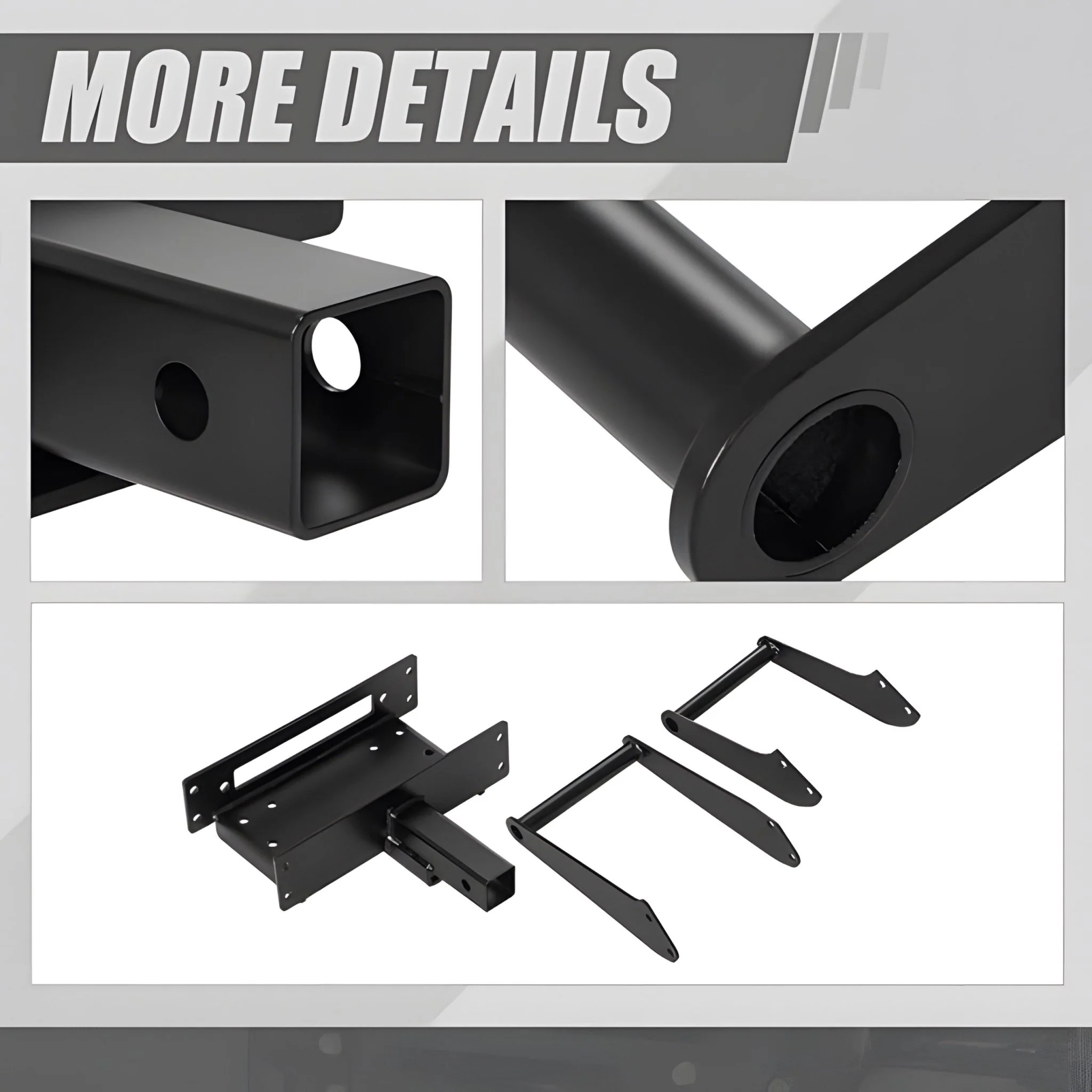 New Universal Folding Winch Mount Cradle – 2" Receiver, 8000-13000lb Capacity – Heavy-Duty Steel Frame S1014 - Image 6