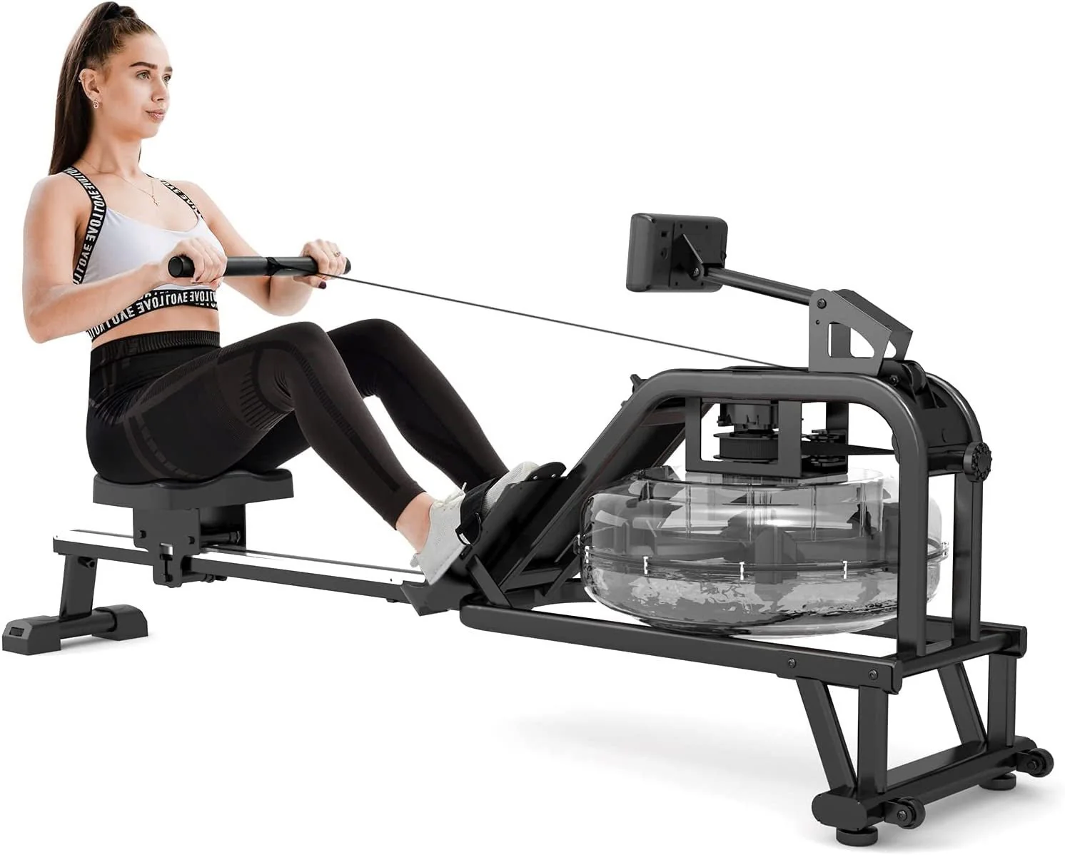 New Water Rowing Machine 46" with Aluminum Frame & LCD Monitor – 1120559