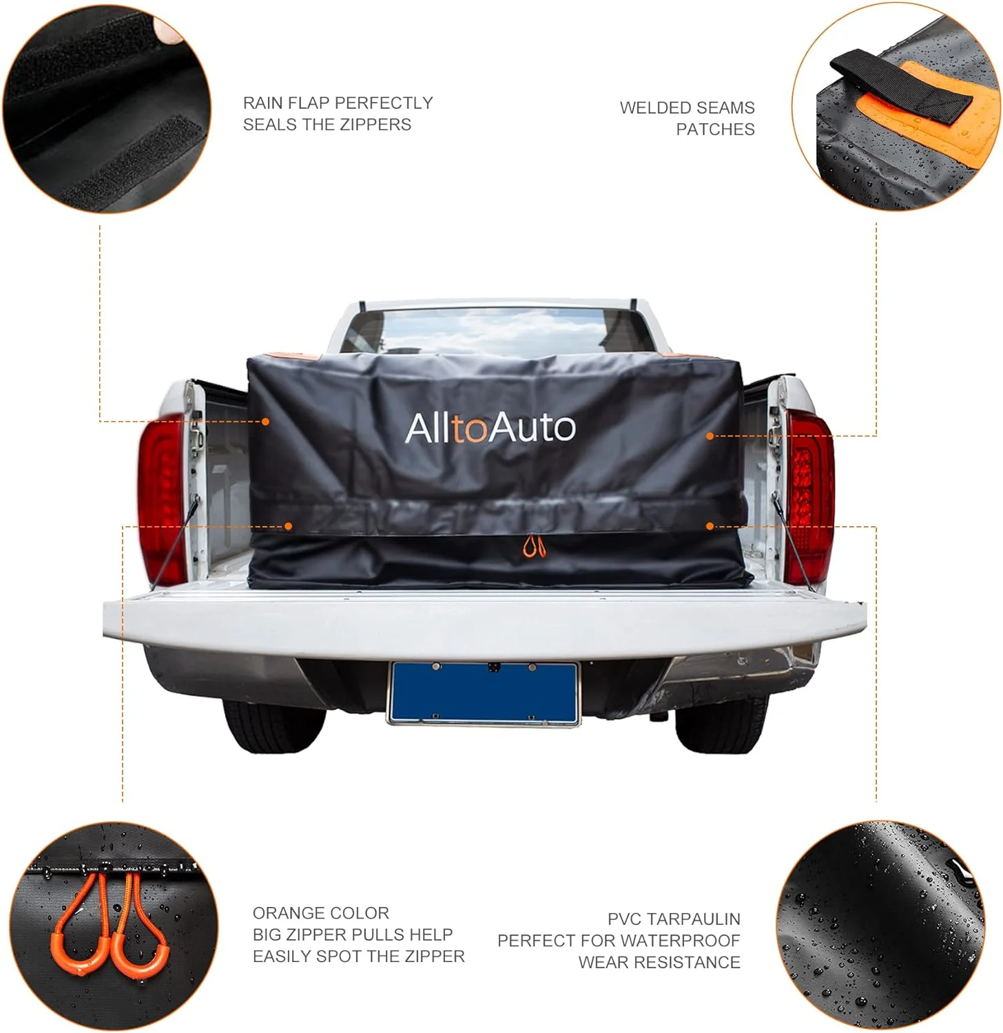 New Waterproof Truck Bed Cargo Bag & Cargo Net – Heavy-Duty Waterproof Storage for Pickup Trucks S1233 - Image 4