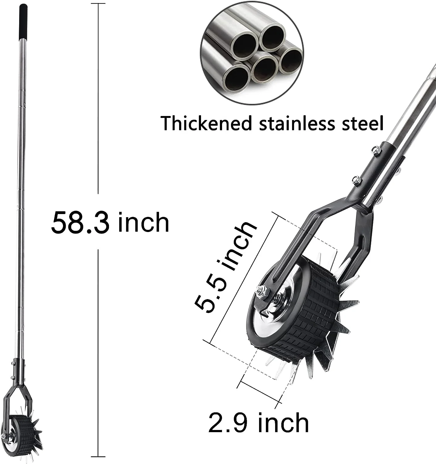 NEW Wheel Sidewalk Lawn Rotary Edger S1196 - Adjustable Manual Grass Trimmer - Image 2