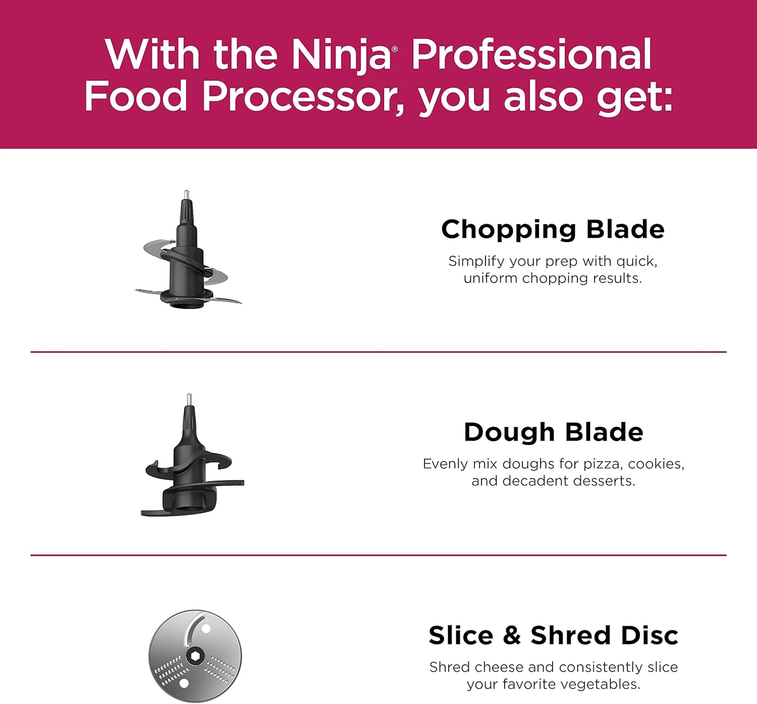 Ninja Professional Plus Food Processor 850-Watts With Auto-iQ Preset Programs Chop Puree Dough Slice Shred With a 9-Cup Capacity and a Silver Stainless Finish (BN600C) - Canadian Version, used item - Image 4