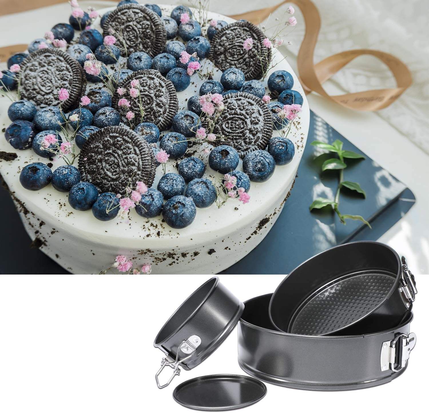 Non-Stick Round Bakeware Set 24cm 26cm 28cm Carbon Steel Baking Pans 220529 - Image 4