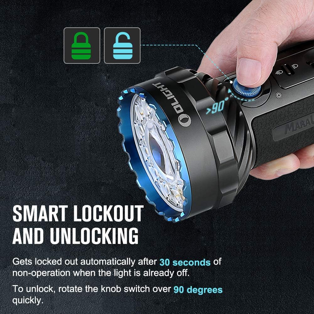 OLIGHT Marauder 2 Ultra Bright Rechargeable 14,000-Lumen Flashlight – 800m Spotlight & 12-LED Floodlight Combo - Image 4