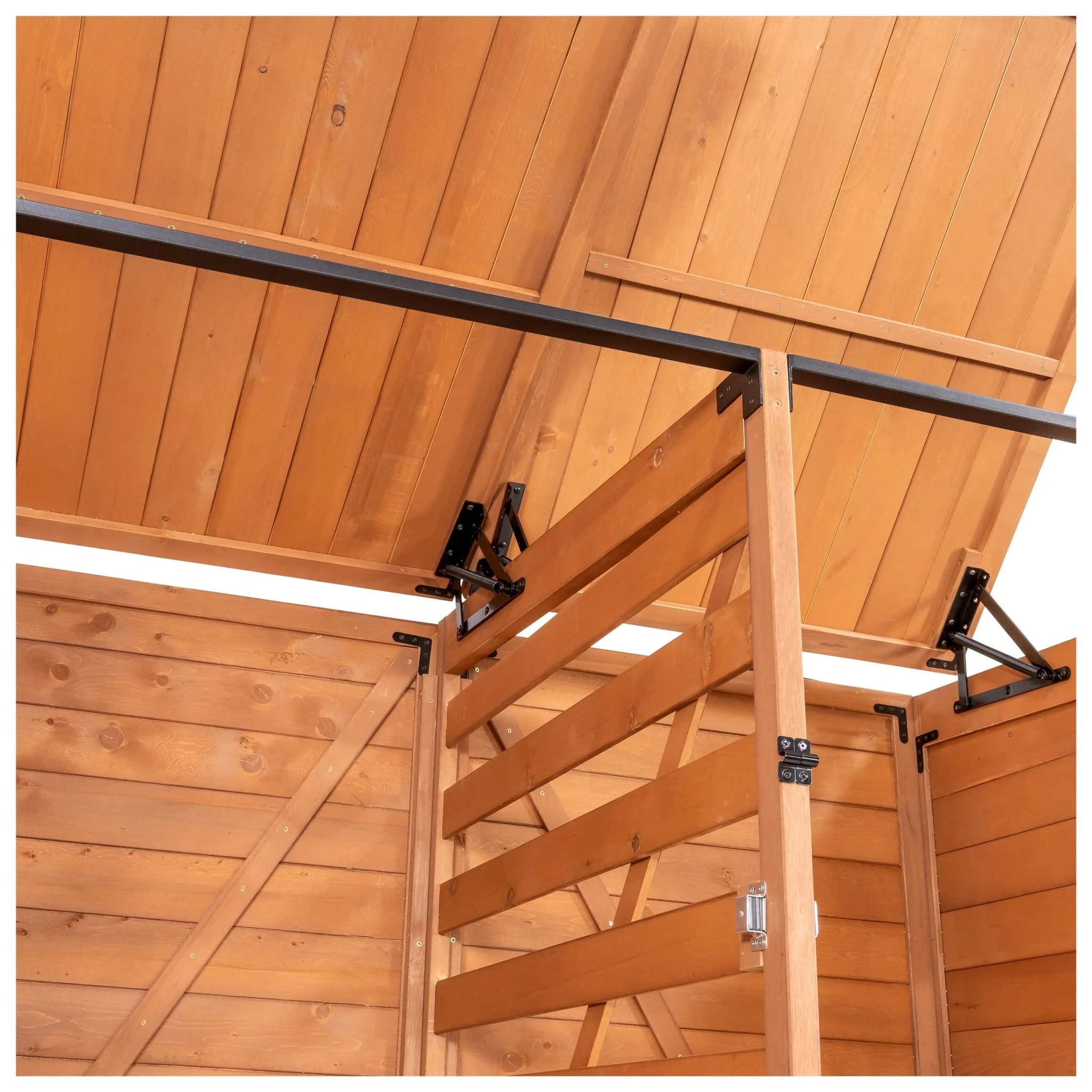 Outdoor Garbage & Recycling Storage Shed – Medium Cypress Wood Bin Enclosure | TRSL6741 - Image 5