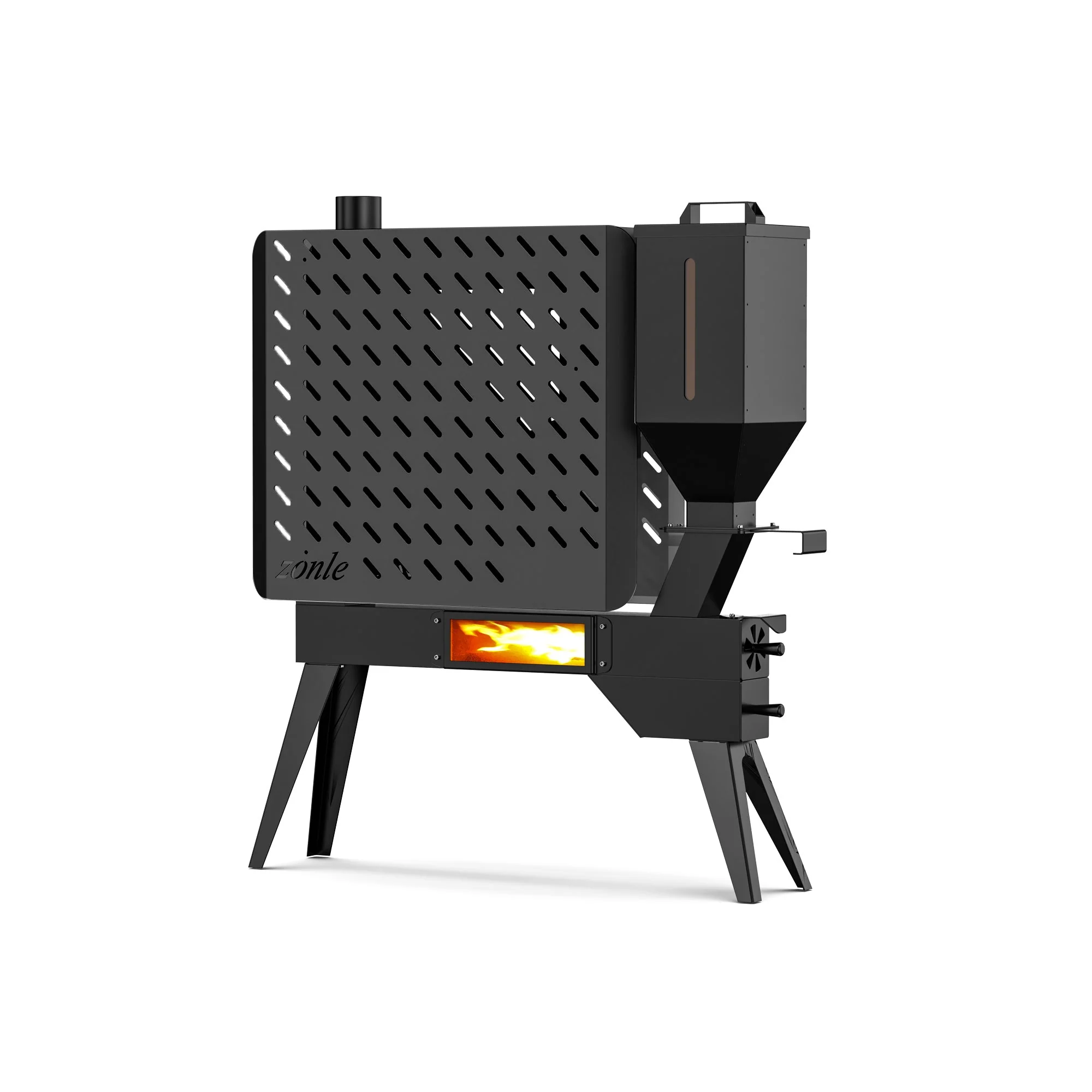 Outdoor Indoor Smokeless Pellet Heater – Modern Non-Electric Energy-Saving Wood Pellet Stove KM0501A - Image 2