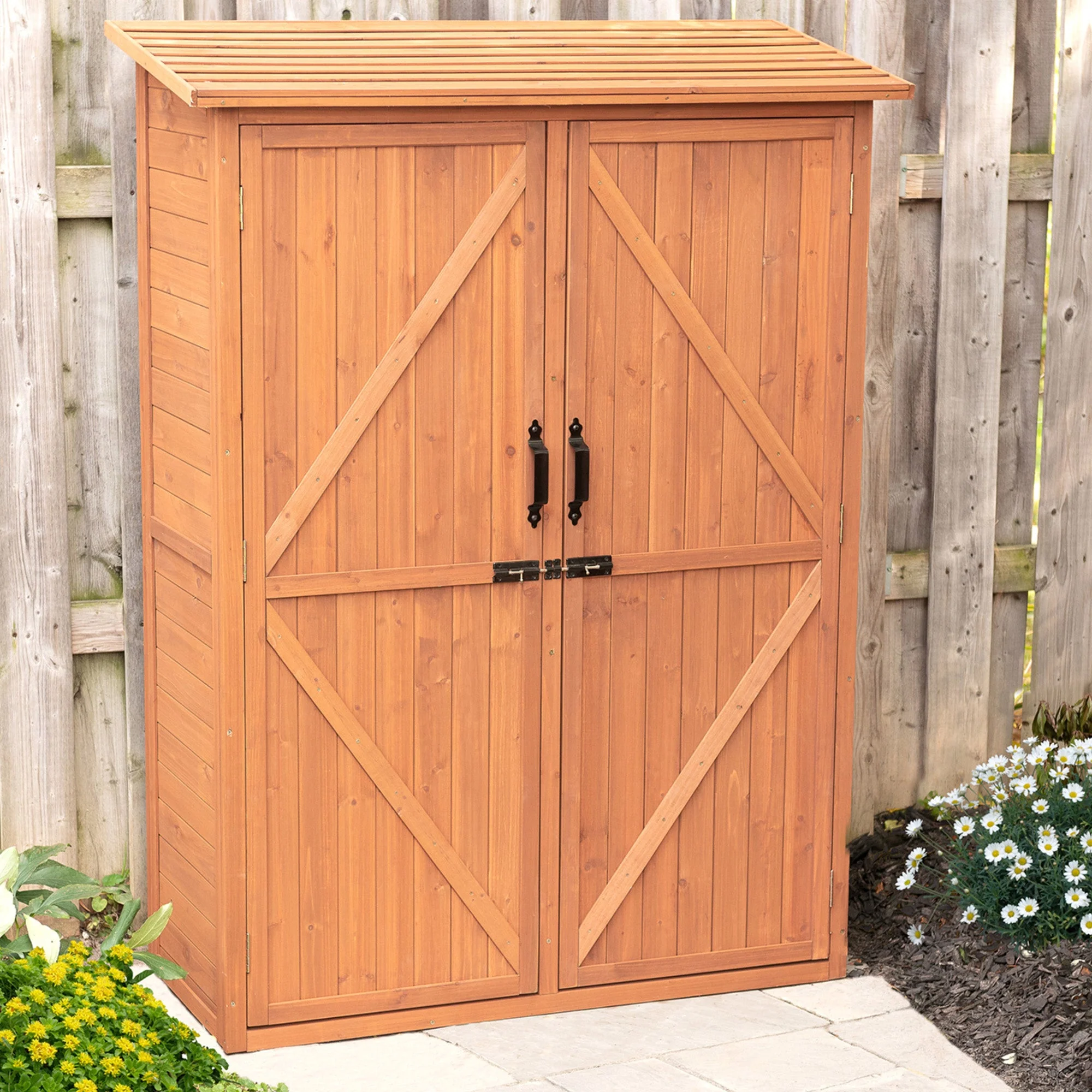 Outdoor Multi-Compartment Storage Cabinet – Heavy-Duty Wooden Shed for Garden, Deck & Garage | MCS5137