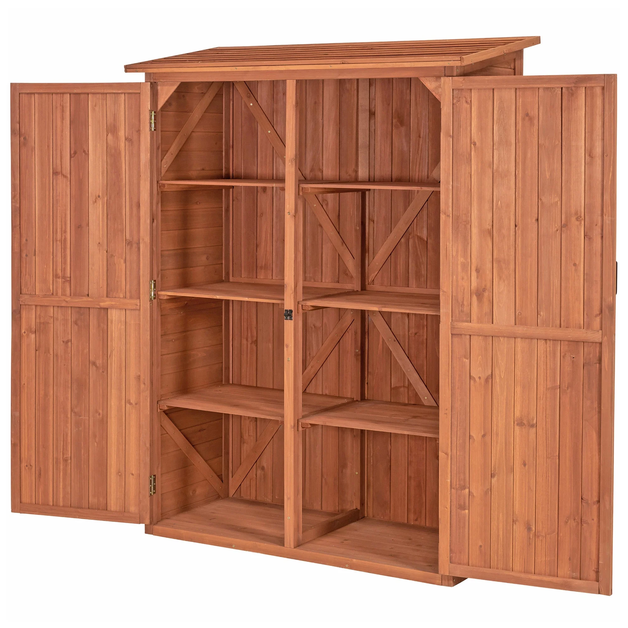 Outdoor Multi-Compartment Storage Cabinet – Heavy-Duty Wooden Shed for Garden, Deck & Garage | MCS5137 - Image 4