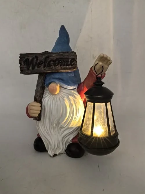 Outdoor Welcome Garden Gnome Solar Statue LED Lantern | SKU: 4209520 - Image 3