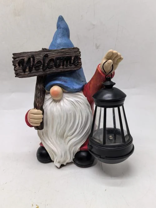 Outdoor Welcome Garden Gnome Solar Statue LED Lantern | SKU: 4209520 - Image 4