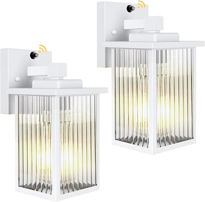 Outdoor Wall Light Waterproof Exterior Lantern Fixture with Tempered Glass