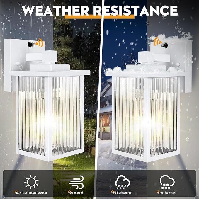 Outdoor Wall Light Waterproof Exterior Lantern Fixture with Tempered Glass - Image 3