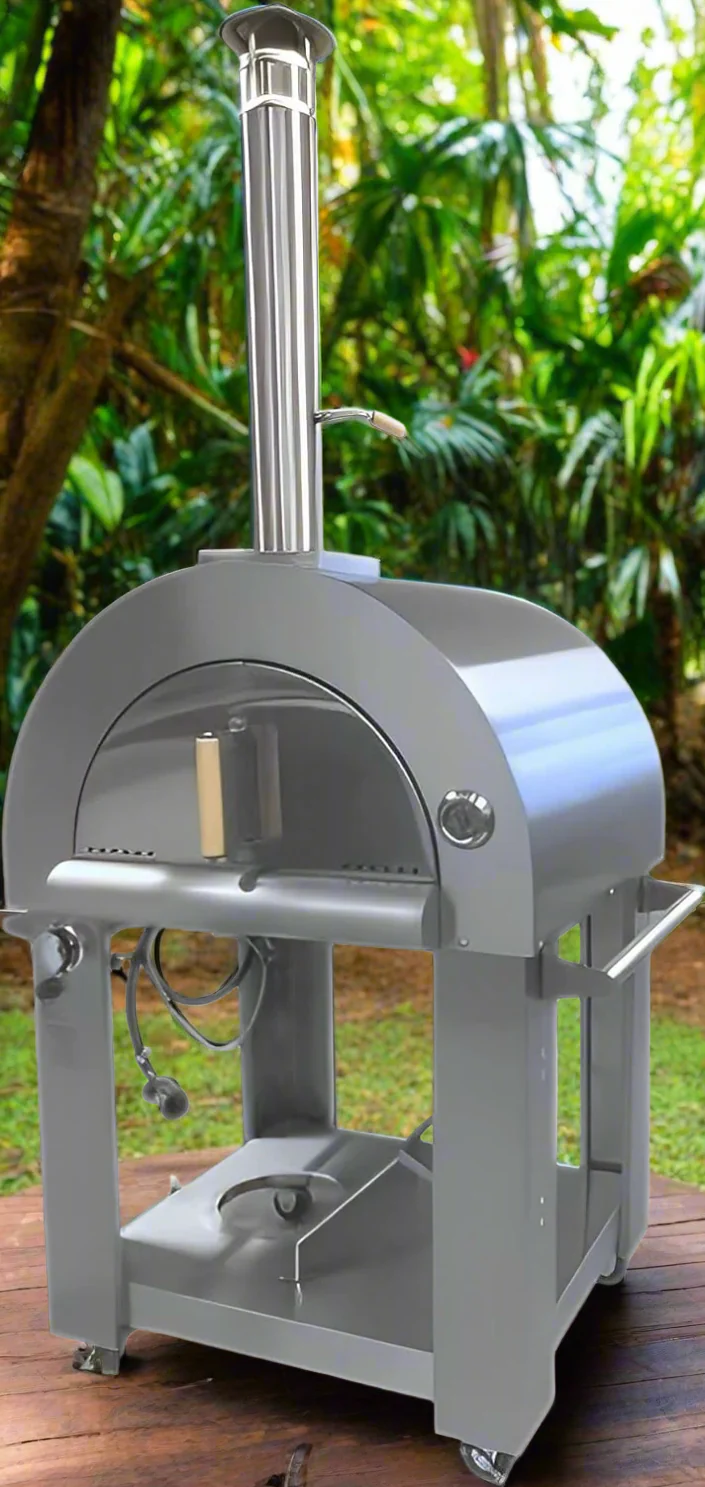 Wood & Gas Pizza Oven – 35,000 BTU Stainless Steel Outdoor Cooker with Built-In Thermometer | Model HPO03SH - Image 3