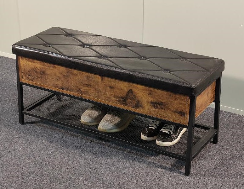 Padded Entryway Storage Bench | Upholstered Seat with Hidden Compartment – Model 61351 - Image 2